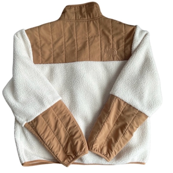 North Face Cragmont Fleece Shacket Large l Almond Butter/Gardenia White - Picture 3 of 5